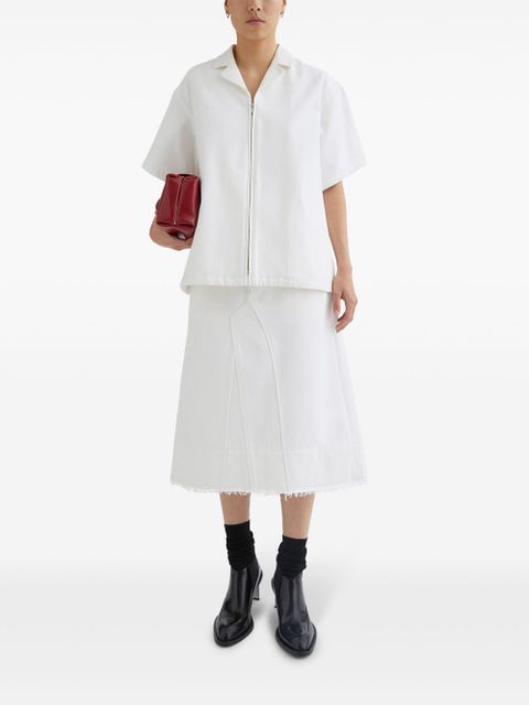 Jil Sander A-line panelled denim skirt - White
