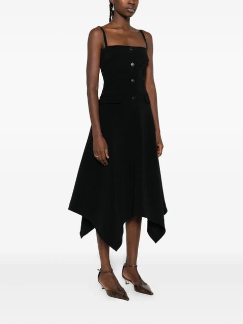 Nanushka button-front asymmetrical dress - Black