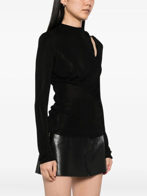 Self-Portrait cut out blouse - Black