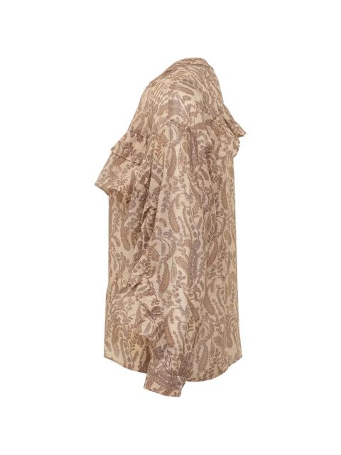 Ba&Sh Tunella ruffled paisley shirt - Neutrals