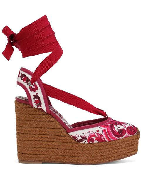 Dolce & Gabbana Majolica-print espadrilles - Red - zdjęcie produktu nr 1