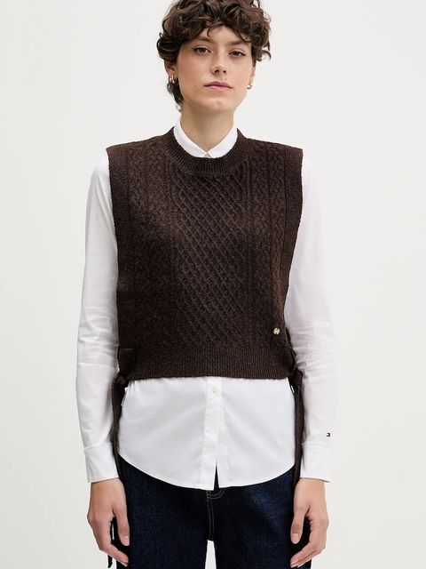 Pedro del Hierro kamizelka damski kolor brązowy lekki 4962459 - zdjęcie produktu nr 1