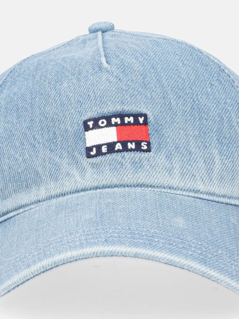 Tommy Jeans czapka z daszkiem jeansowa kolor niebieski AW0AW17582 - zdjęcie produktu nr 2
