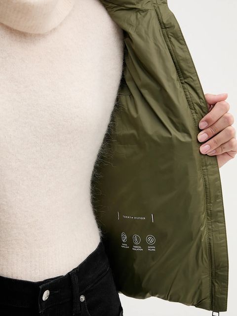 Tommy Hilfiger kurtka puchowa kolor zielony zimowa WW0WW43581