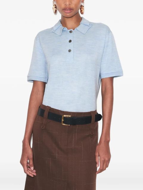 Tory Burch oversized silk polo - Blue