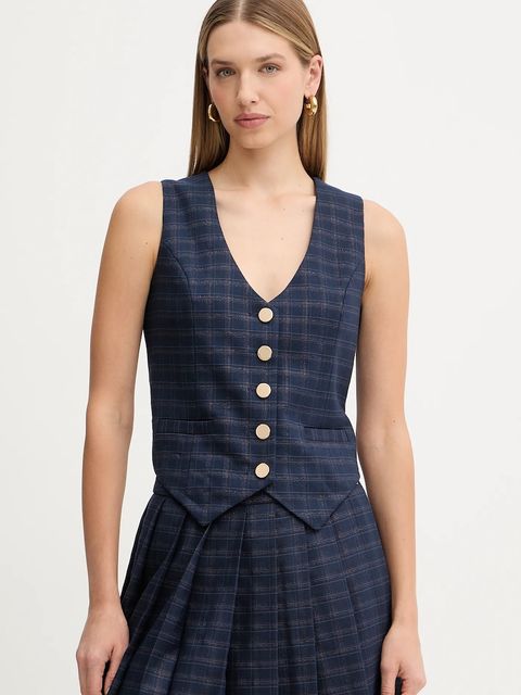 Fracomina kamizelka kolor niebieski jednorzędowa FS25WJ5002W56195