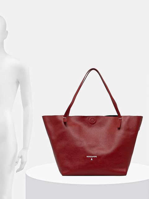 Patrizia Pepe torebka skórzana kolor bordowy 2B0130 L148