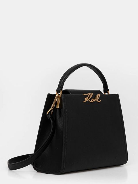 Karl Lagerfeld torebka skórzana K/SIGNATURE kolor czarny B1W30058 - zdjęcie produktu nr 2