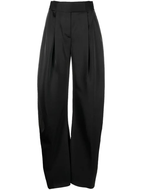 The Attico tailored wide-leg satin trousers - Black - zdjęcie produktu nr 1