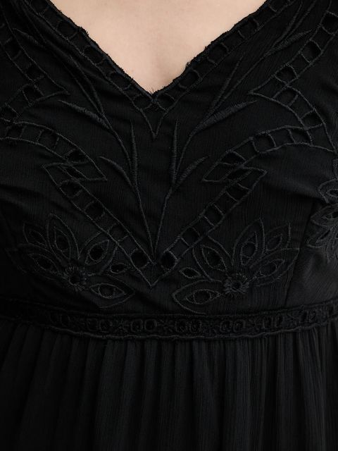 Morgan sukienka ROUBI kolor czarny maxi rozkloszowana ROUBI