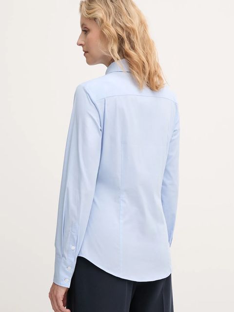 MAX&Co. koszula damska kolor niebieski slim z kołnierzykiem klasycznym 2528116014200