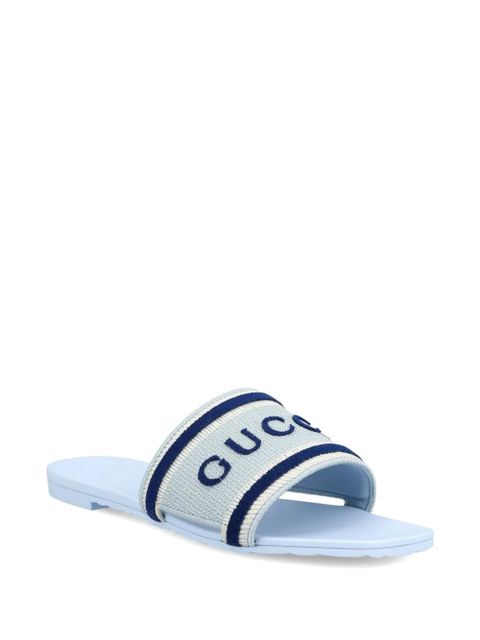 Gucci logo-stripe sandals - Blue - zdjęcie produktu nr 2