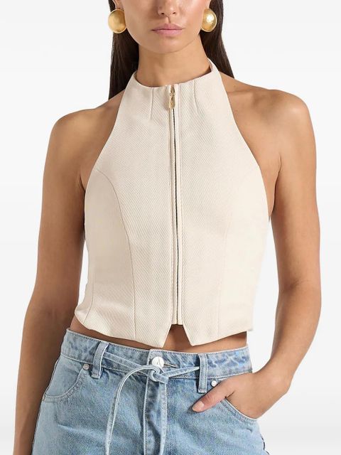 Manière De Voir Claudette halter backless top - Neutrals