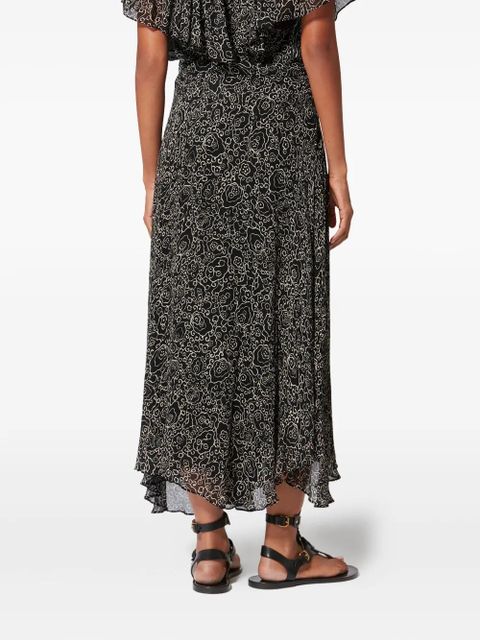 MARANT ÉTOILE Lycia floral-print midi skirt - Black