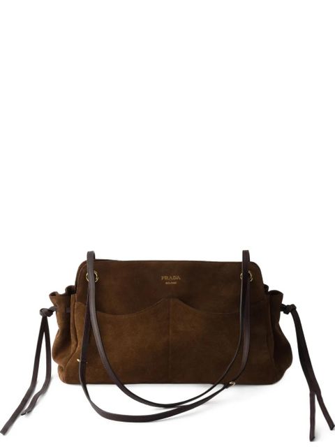 Prada large Carry suede tote bag - Brown - zdjęcie produktu nr 1