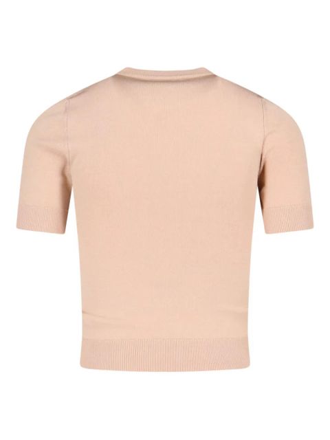 Marine Serre Moon-logo short-sleeved top - Neutrals