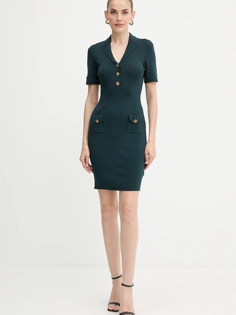 Guess sukienka FELICITY kolor zielony mini dopasowana W5YK29 Z0130