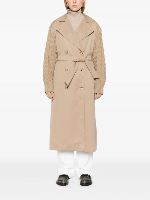 Max Mara water-repellent gabardine trench coat - Brown