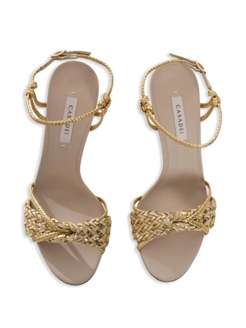 Casadei 111mm interwoven detailing sandals - Gold
