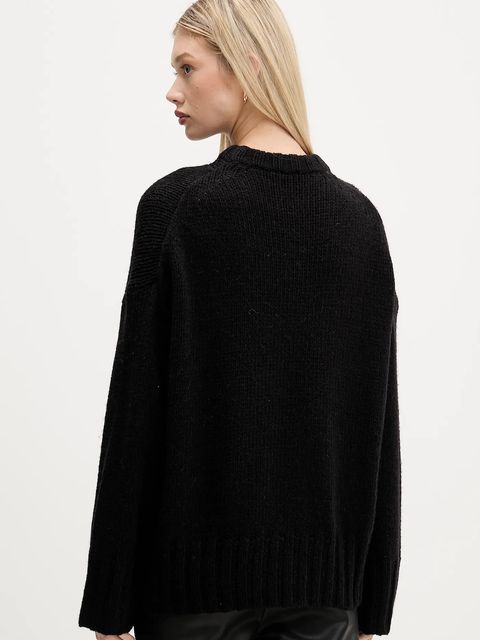 HUGO sweter z wełną damski kolor czarny 50548137