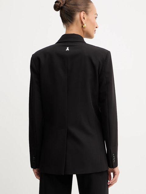 Patrizia Pepe marynarka kolor czarny dwurzędowa gładka 2S1543 A498