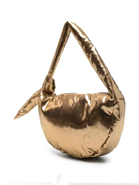 Alysi metallic-effect knot shoulder bag - Gold