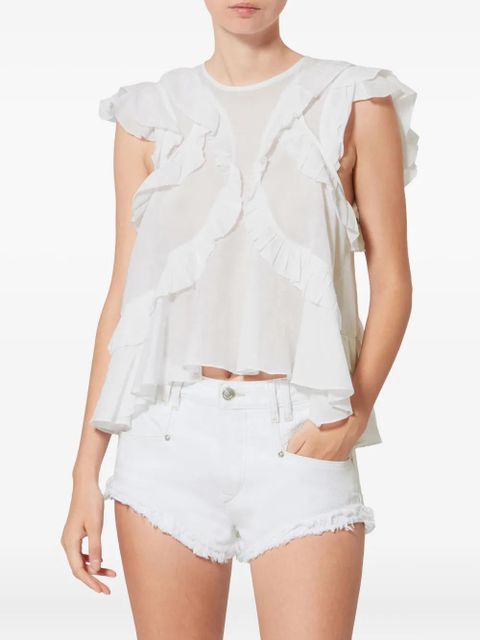 MARANT ÉTOILE Nalou ruffled top - White