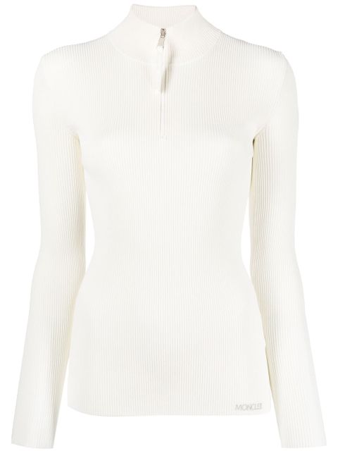 Moncler long-sleeve ribbed jumper - White - zdjęcie produktu nr 1