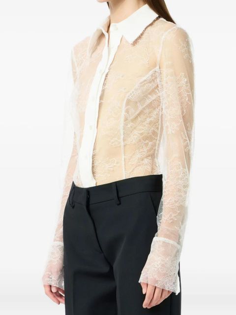 Blumarine lace-panelled shirt - White