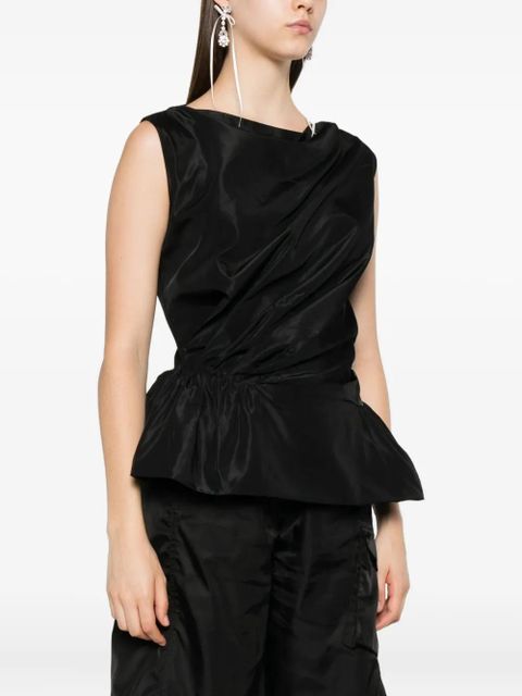 Simone Rocha draped peplum top - Black