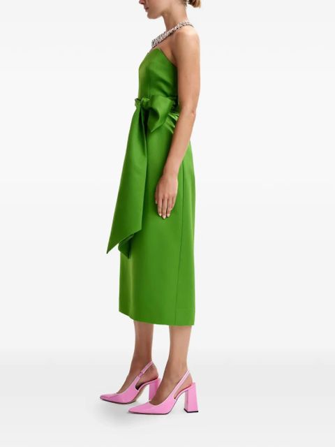 Essentiel Antwerp Juror sleeveless tie-detail midi dress - Green