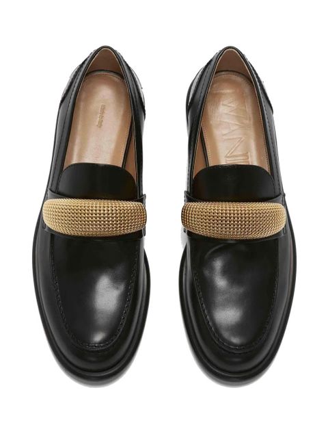 JW Anderson appliqué-detail leather loafers - Black