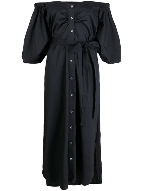 STAUD Reese off-shoulder stretch-cotton dress - Black - zdjęcie produktu nr 1