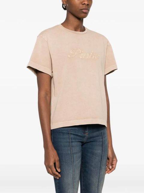PINKO logo T-shirt - Neutrals