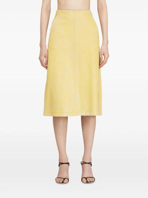 Diesel L-Erina crackled pencil midi skirt - Yellow