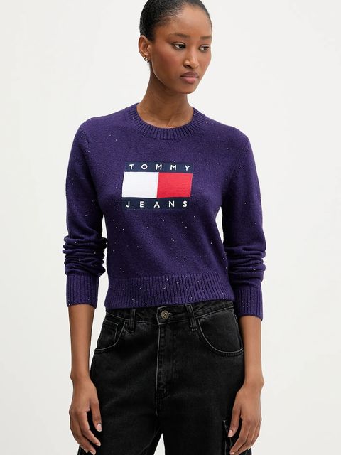 Tommy Jeans sweter damski kolor fioletowy DW0DW21690 - zdjęcie produktu nr 1