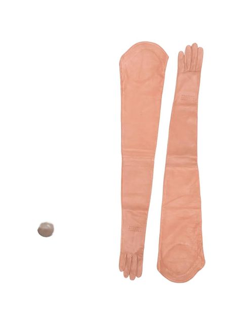 MM6 Maison Margiela stamped leather gloves - Pink - zdjęcie produktu nr 1