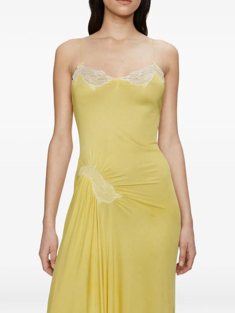 Christopher Esber Delphin lace rib midi dress - Yellow