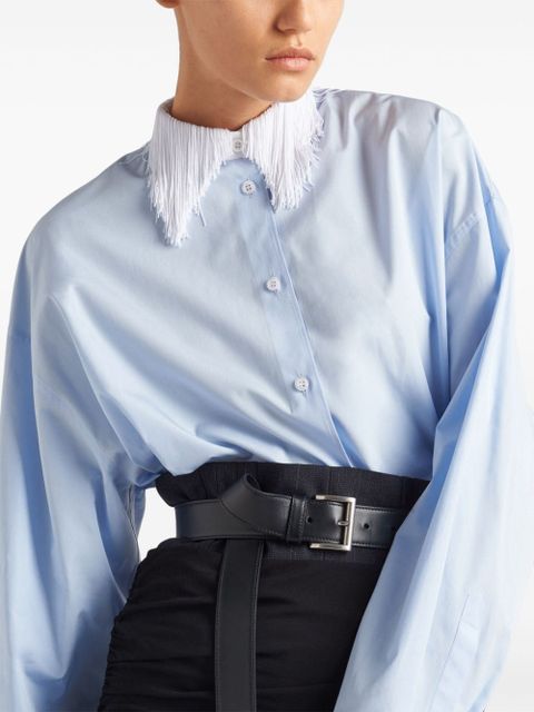 Prada fringed-collar shirt - Blue