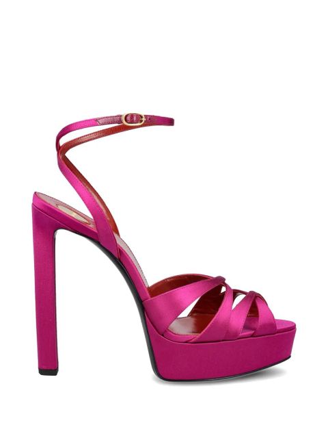 Saint Laurent criss-cross platform sandals - Pink - zdjęcie produktu nr 1