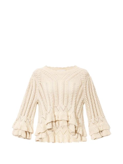 MARANT ÉTOILE Norma ruffled pullover - Neutrals - zdjęcie produktu nr 1