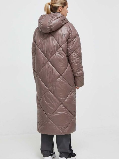 Didriksons kurtka damska kolor brązowy zimowa oversize - zdjęcie produktu nr 2