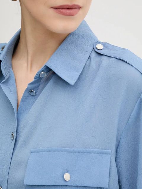 Morgan koszula CROKI damska kolor niebieski relaxed z kołnierzykiem klasycznym CROKI - zdjęcie produktu nr 2