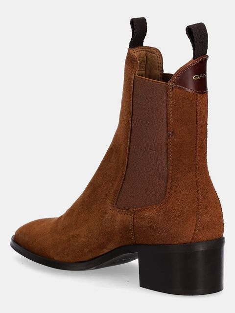 Gant sztyblety zamszowe St Broomly damskie kolor brązowy na płaskim obcasie 31553093