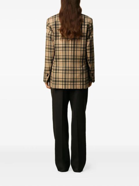 AMI Paris checked double-breasted blazer - Neutrals