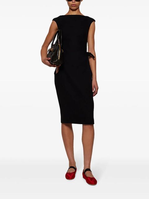 Miu Miu boat-neck wool midi dress - Black - zdjęcie produktu nr 2