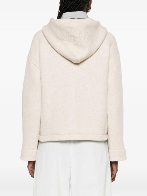Max Mara logo-embroidered hoodie - Neutrals