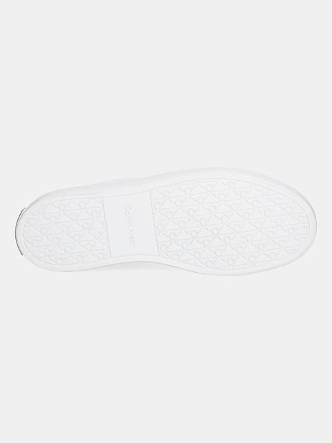 Calvin Klein sneakersy skórzane VULC LACE UP LTH/MOIRE BT damskie kolor biały HW0HW02747