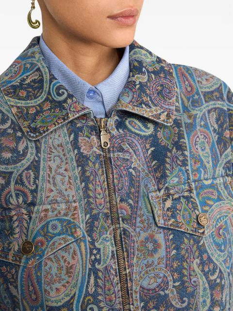 ETRO floral paisley denim jacket - Blue