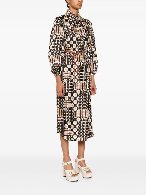 ZIMMERMANN Illustration midi dress - Brown